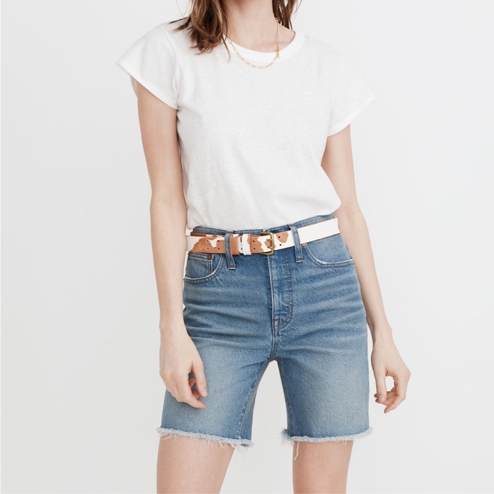 Madewell High-Rise Mid-Length Denim Shorts in Bonet Wash: TENCEL Lyocell Edition